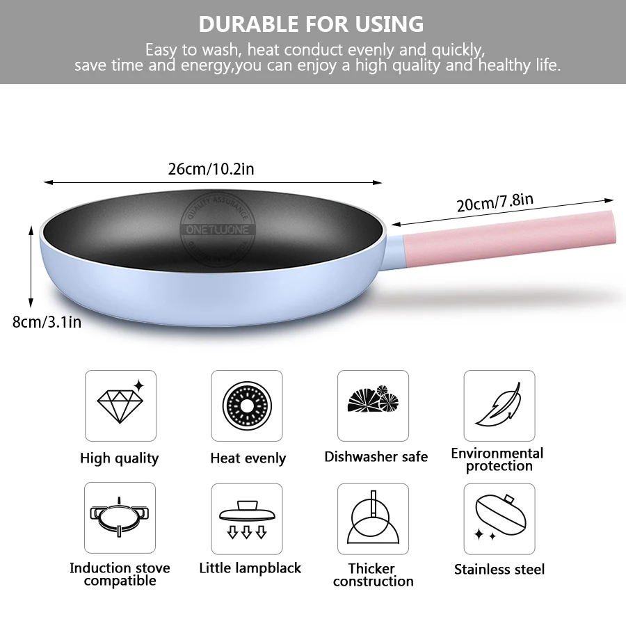 Non-stick Frying Pan Nonstick Metal Utensil Open Frypan Kitchen Perfect for any cooking surface | Дом и сад