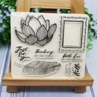 new 2019 lotus and feather clear silicone clear stamp seal diy scrapbook photo album decorative stamp paper