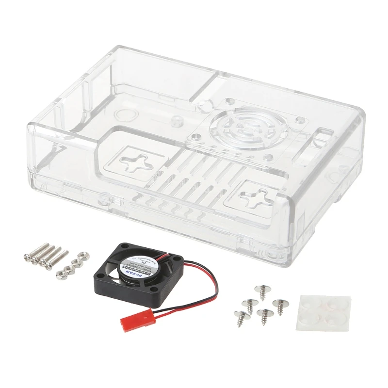 

ABS Case Clear Box Shell Cover With RPI CPU Cooling Fan For Raspberry Pi 2 / 3