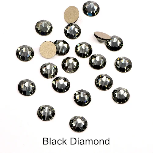 Black Diamond SS16 144 шт. 2088 Одежда высшего качества прозрачный арт для ногтей со стразами с 16 украшения для ногтей блестящее Стекло Стразы, не требующие горячего крепления H0913 - Цвет: Black Diamond