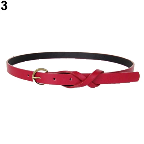 Женский винтажный Повседневный простой тонкий ремень из искусственной кожи с