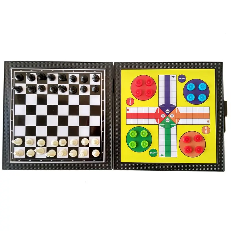 

2021 5 In 1 Chessmen Checkers Magnetic Board Game Flying Chess Kids Classic Flying Puzzle Game Set