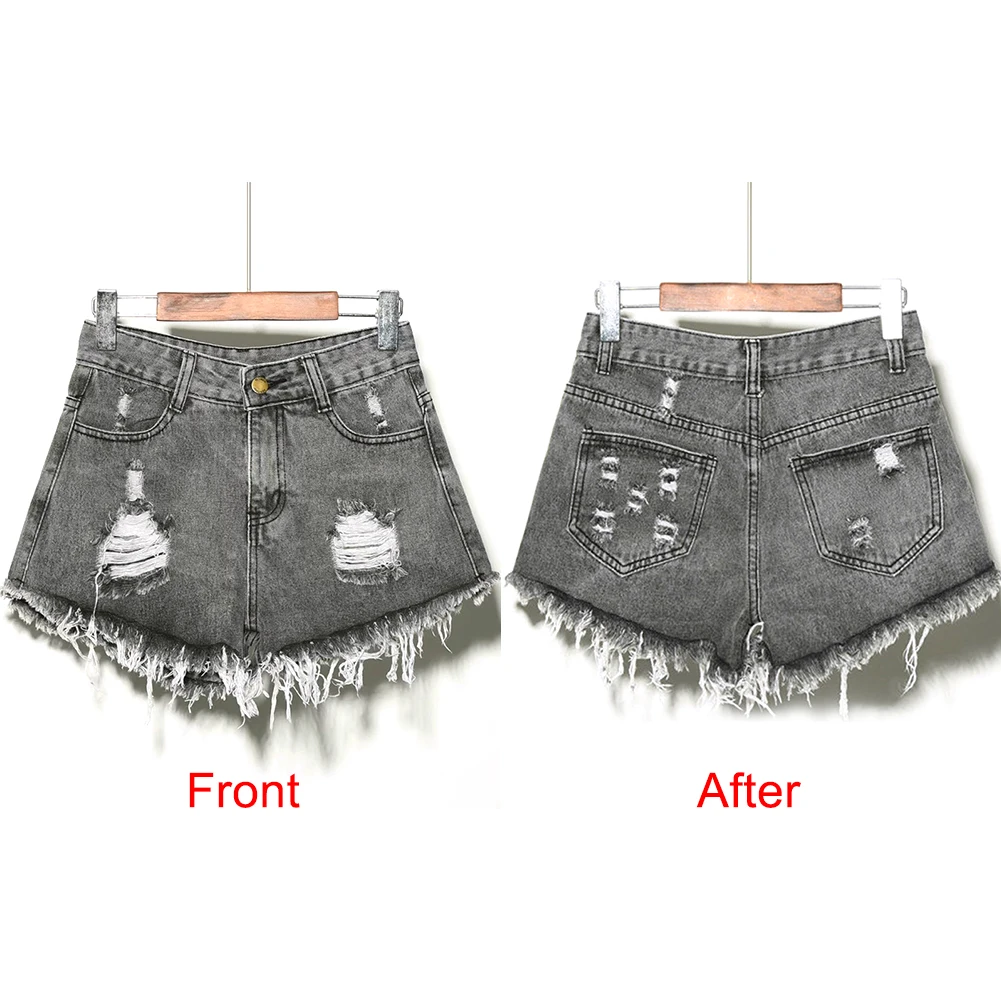 

Women Short Holes Vintage Jeans High Waist Hot Pants Denim Casual Ripped Summer