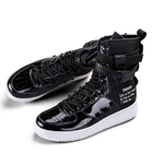 Мужские парусиновые кроссовки, черные кроссовки на шнуровке, с высоким верхом, на красной подошве, Осень-зима, белые ботинки, 2020