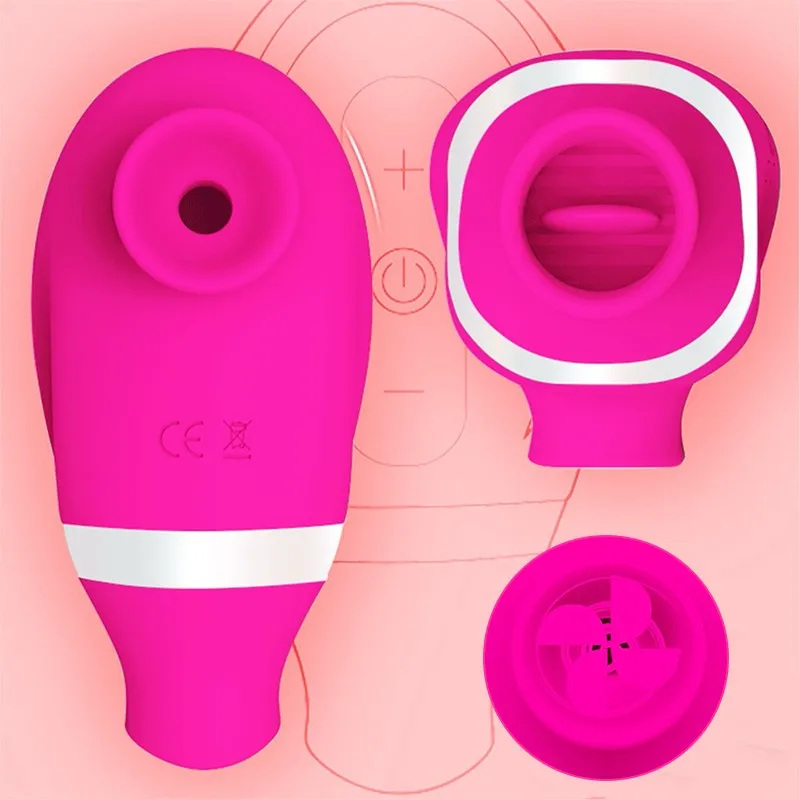 Всасывающий Вибратор на присоске для клитора языка лижущего стимулятора соска