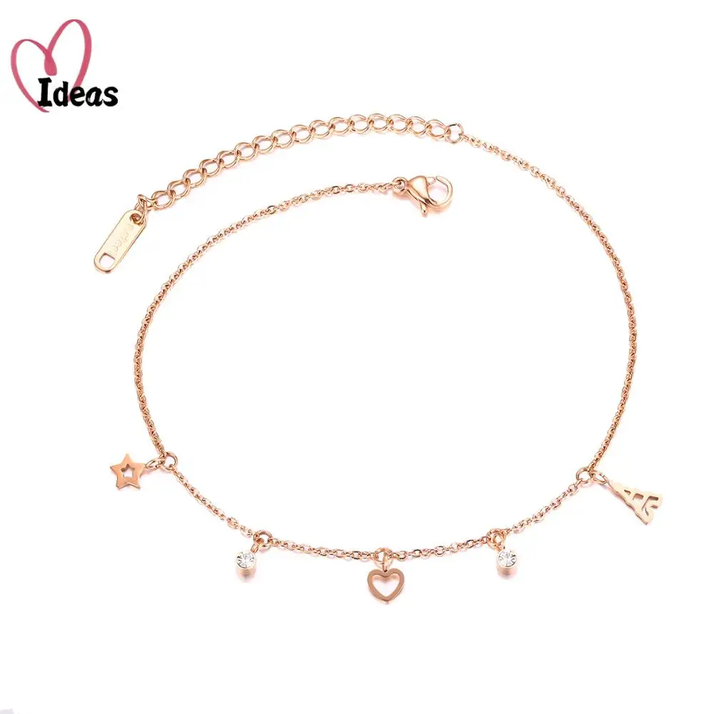 

New Arrival Star&Heart Anklet For Women CZ Ankle Eiffel Tower Bracelet Leg Chain Love Anklets For Women Ankle Beach Foot Jewelry