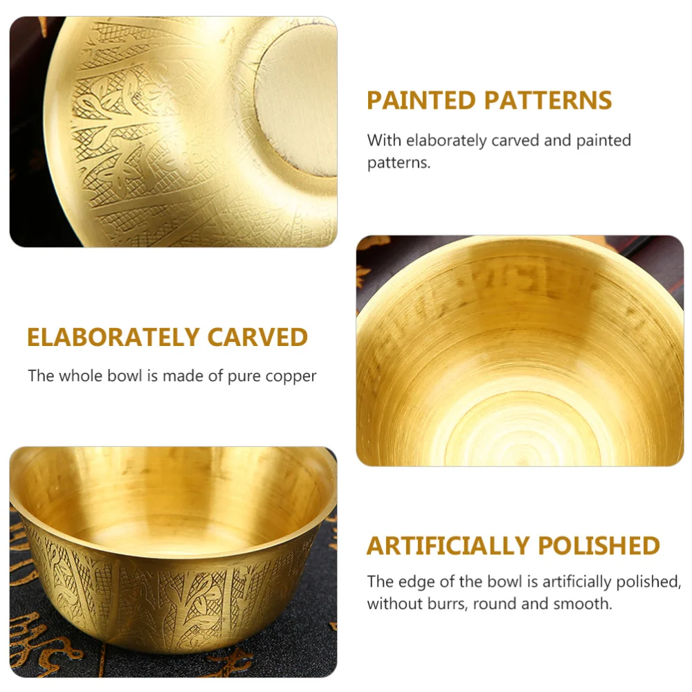 

Creative Small Copper Bowl Worship God Sacrificial Rice Bowl Furnishing Articles