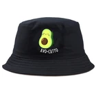 Панама Складная для мужчин и женщин, Пляжная Панама в стиле хип-хоп с мультяшным принтом авокадо, солнцезащитная Кепка для рыбалки