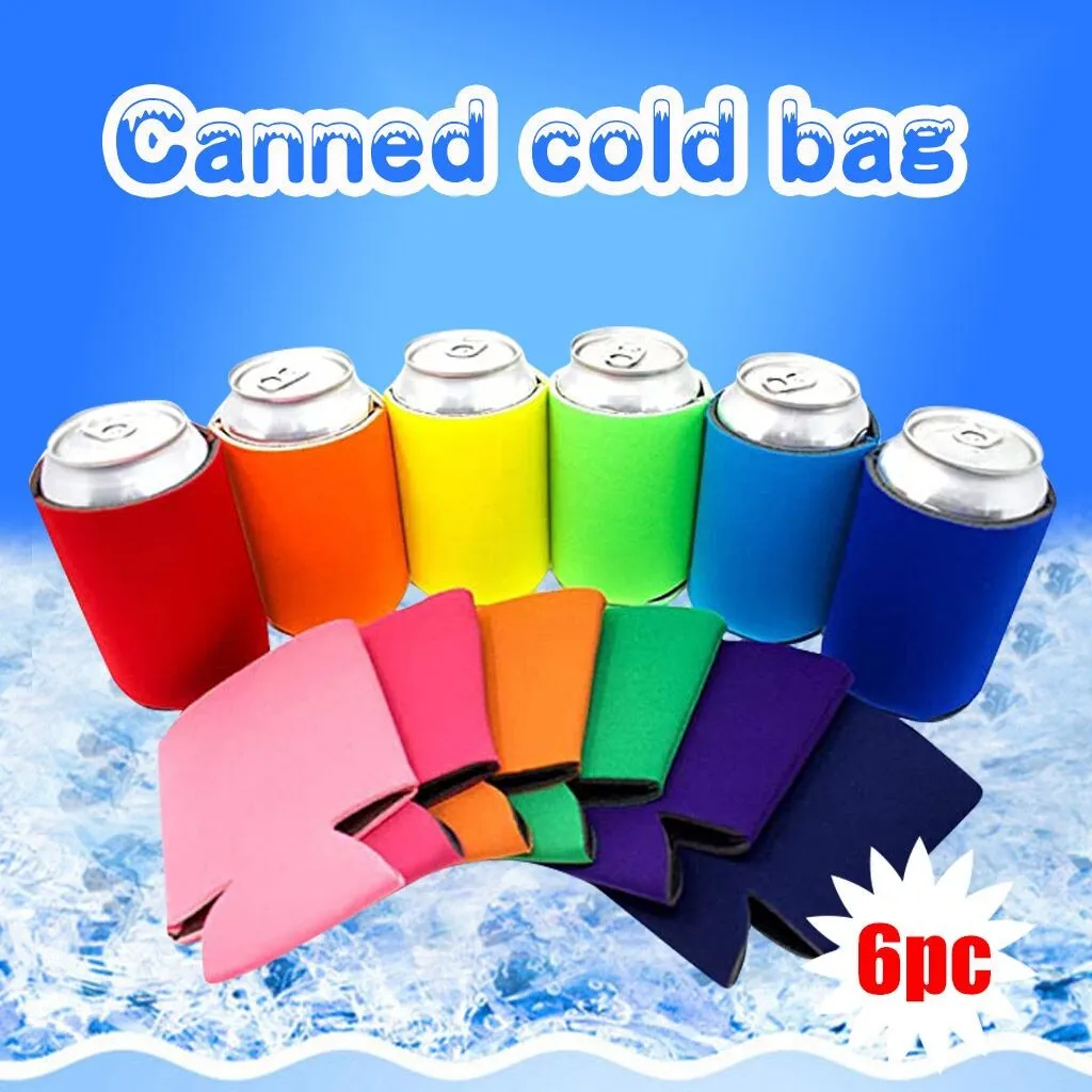 6 шт. охладители для банок с пивом рукавами мягкие изолированные многоразовые