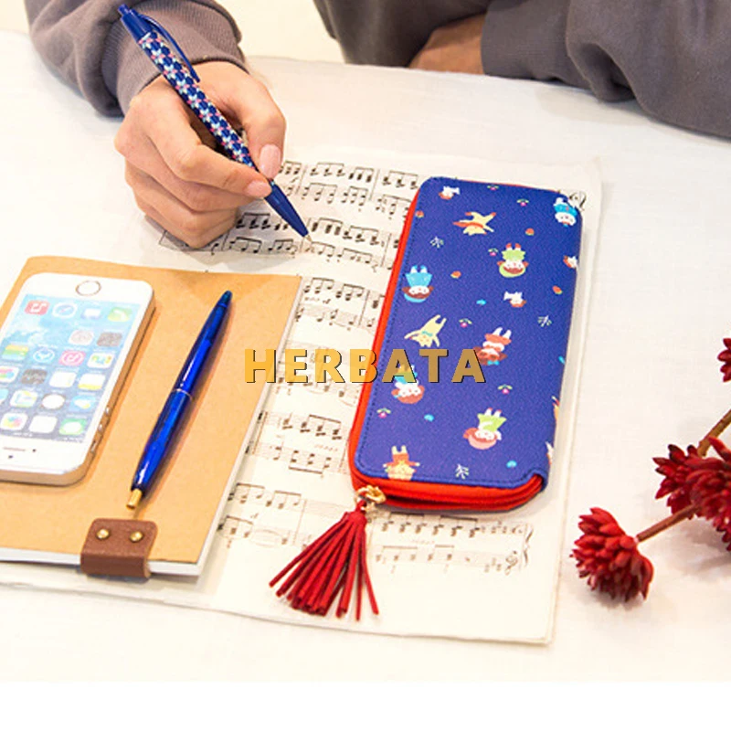 Милая кожаная сумка карандаш с цветочным рисунком маленький холщовый чехол