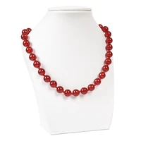 new year weather big red chalcedony semi precious stone 10mm hand knot necklace womens necklace wedding dinner with necklace