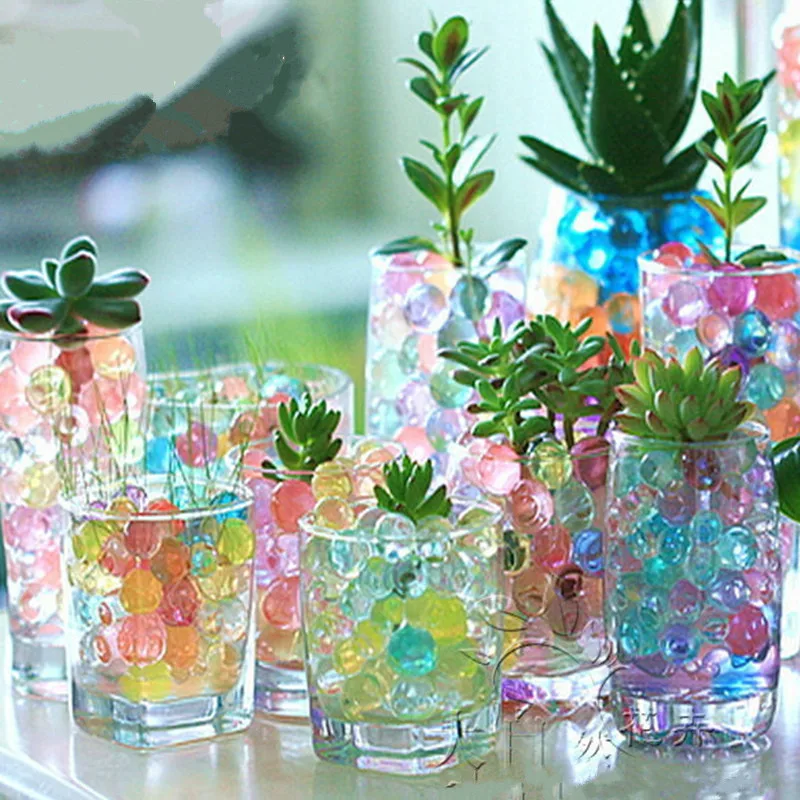 

About 10,000 crystal soil growing water gel clay magical water drops