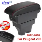 Подлокотник для Peugeot 208, автомобильный подлокотник, USB светодиодный интерьерный ящик для хранения, аксессуары модифицированные детали 2012-2018 2017 2015 2016