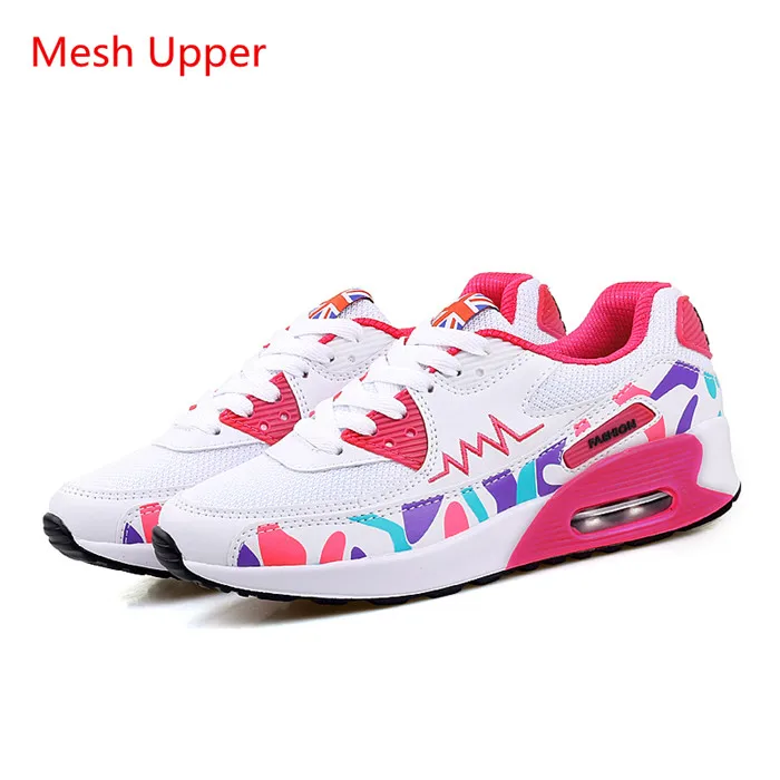 White Red Mesh VSIOVRY/размеры 34-42, теплые меховые зимние кроссовки, женские мягкие беговые кроссовки, легкая мягкая Нескользящая спортивная обувь для бега для женщин - Цвет: White Red Mesh