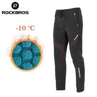 rockbros winter cycling pants men fleece sport reflective trousers keep warm thermal bicycle bike mtb pants running clothings