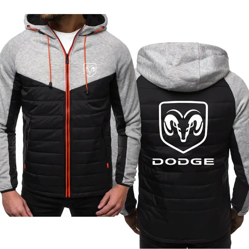 

New Hoodies Man Spring Autumn DODGE Logo Sweatshirt Casual Fashion Hoody Zipper Jacket Male Tops Clothing 3 Colors
