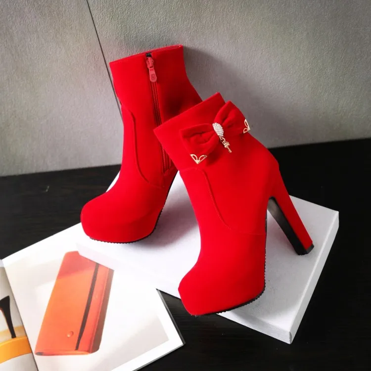 Женские ботильоны с бантом и боковой молнией|Женские полусапожки| |