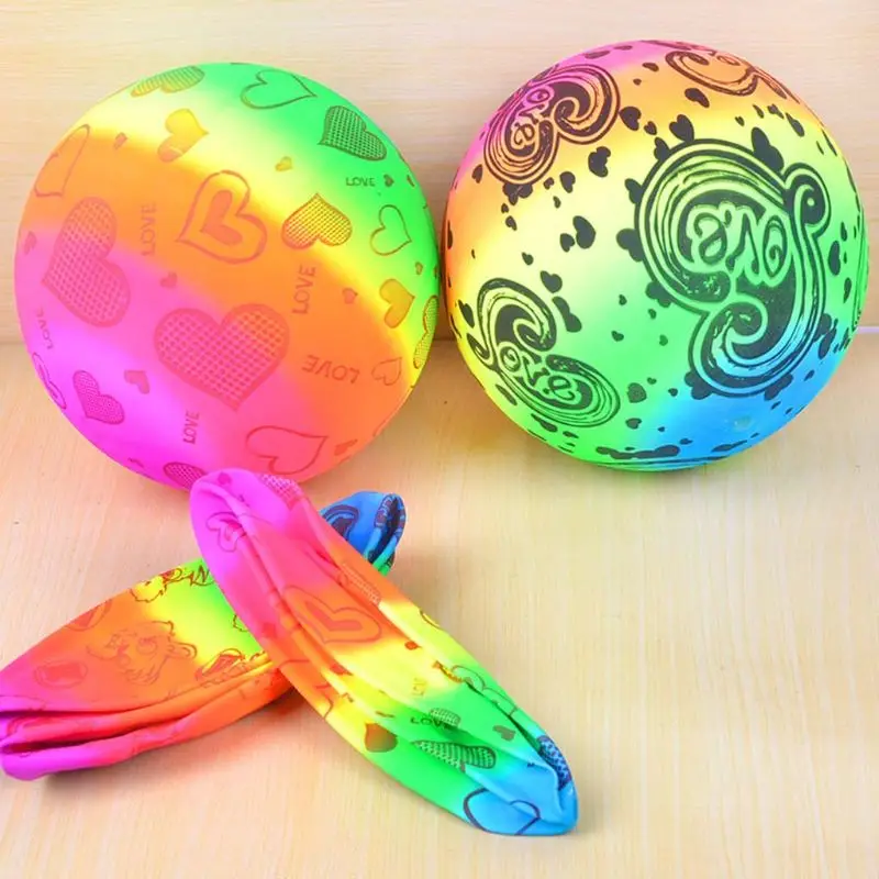 

10pcs/set Children Summer Inflatable Beach Balls Kids Outdoor Indoor Swimming Pool Garden Soft Rainbow Volleyball