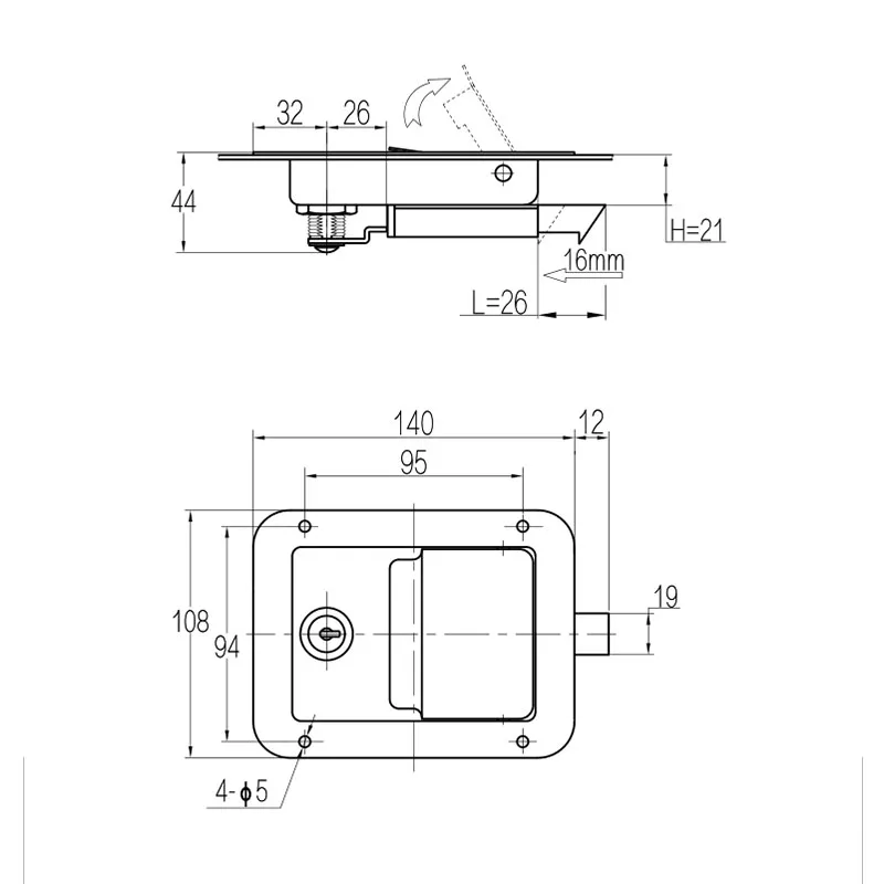Дверной замок для прицепа грузовика инженерное транспортное средство ручка