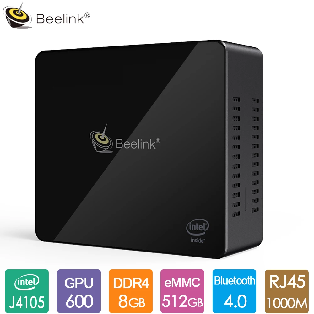 Мини ПК Beelink Gemini X45 процессор Intel GEMINI LAKE Celeron J4105 8 ГБ LPDDR4 128 256 512 до 2 5 ГГц BT4.0 1000 м LAN Wi