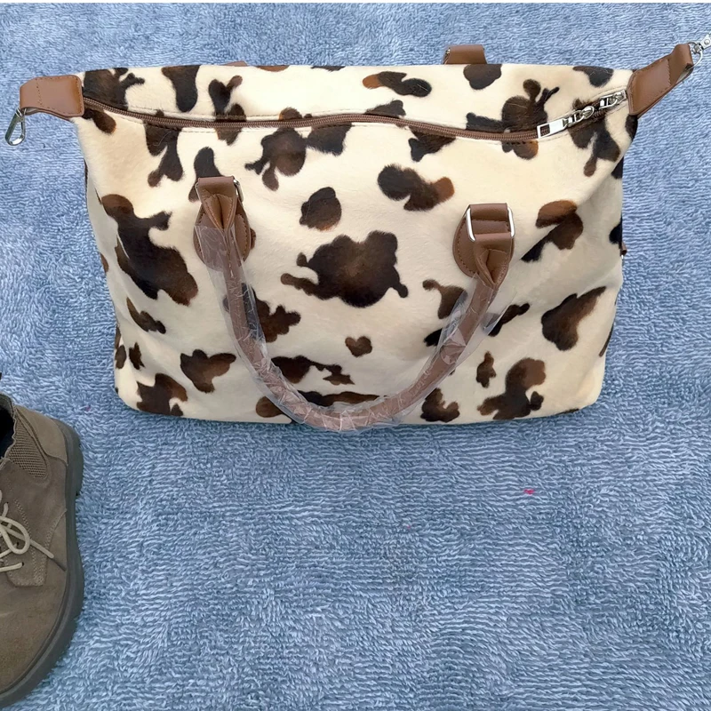 

Weekend Travel Bag Leopard Cow Print Handbags for Women Casual Tote Big Duffle Luggage Bag Women's Packing Cubes Sac De Voyage