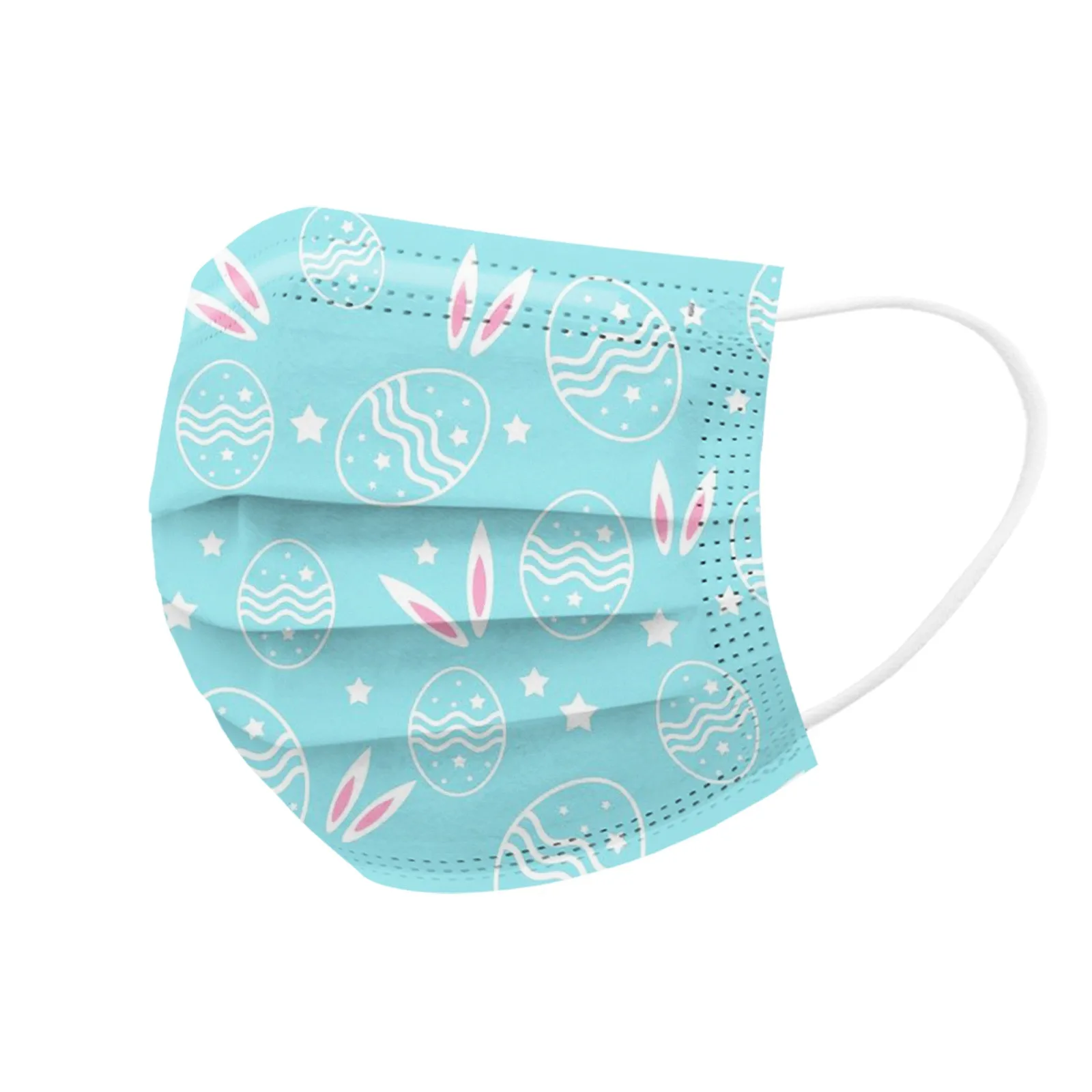

20PCS Adult Easter Printing Breathable Disposable Three-layer Mask Outdoor PM2.5 spitting Dustproof Face Mouth Cover