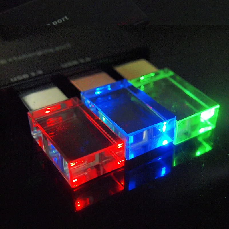 (10 бесплатных логотипов) изысканный кристалл + коробка USB флэш-накопитель 4 ГБ 8 16 32