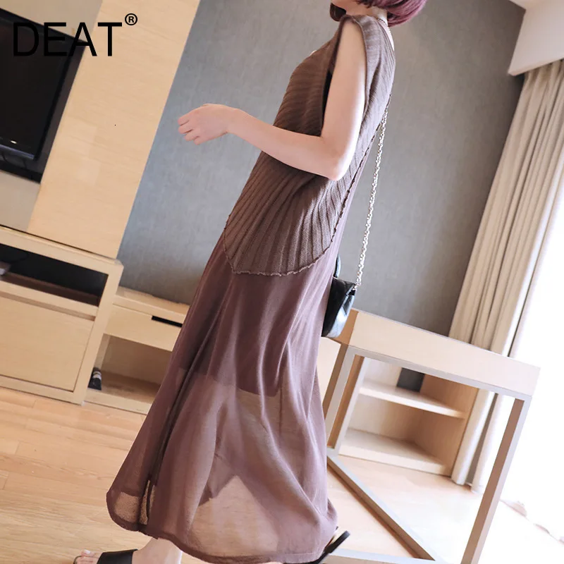 LANMREM темперамент Longuette для женщин 2020 лето новый узор без рукавов свободное