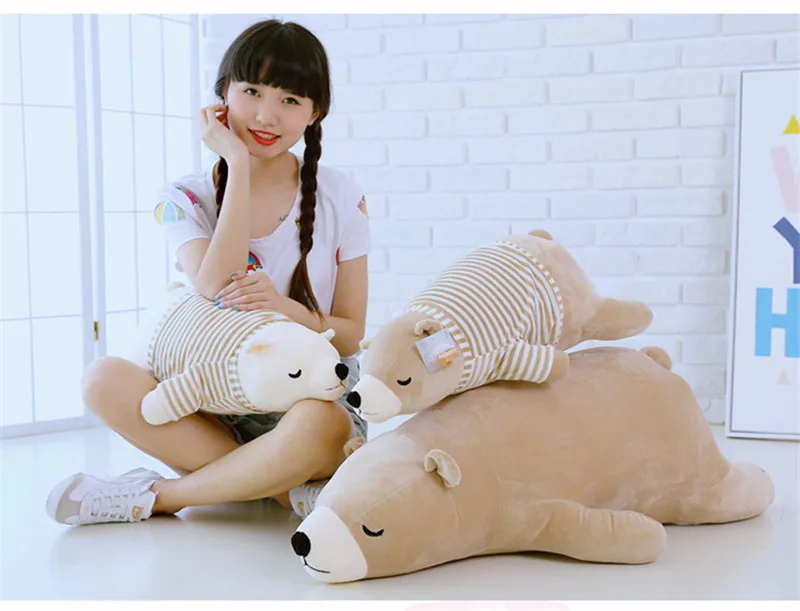 Новинка года Kawaii туалетный плюшевый полярный медведь кукла детское супер-мягкое мягкие носимых Спящий Мишка подушки детские животных Детская плюшевая игрушка Подарки