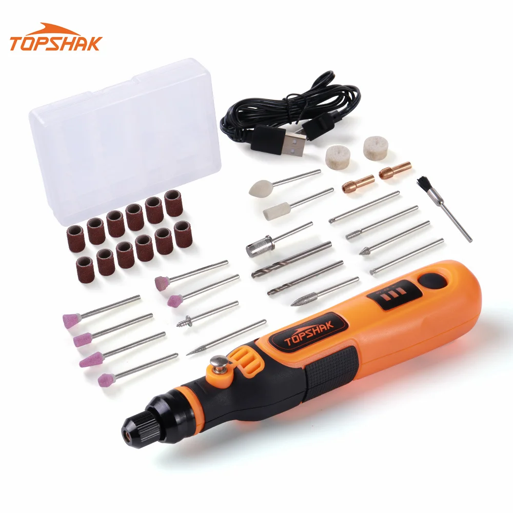 

TOPSHAK TS-MG1 Mini Electric Grinder 5000-15000rpm Cordless Rotary Tool Kit Engraving Pen Portable Mini Cordless Drill