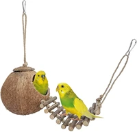100 natural coconut hideaway with ladder bird and small animal toy