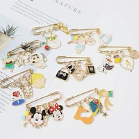 mickey minnie disney anime pin cute lovely brooch smaller fixed clothes waist accessories women badge