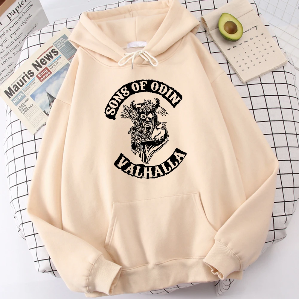 

Sons Of Odin Valhalla Chapter Printing Hooded Women Warm Autumn Fleece Hoodies Street Casual Hoodie Hipster Loose Man Clothes