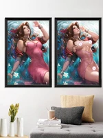 ff aerith gainsborough game anime sexy nude girl cartoon kawaii final fantasy poster home decoration art silk custom