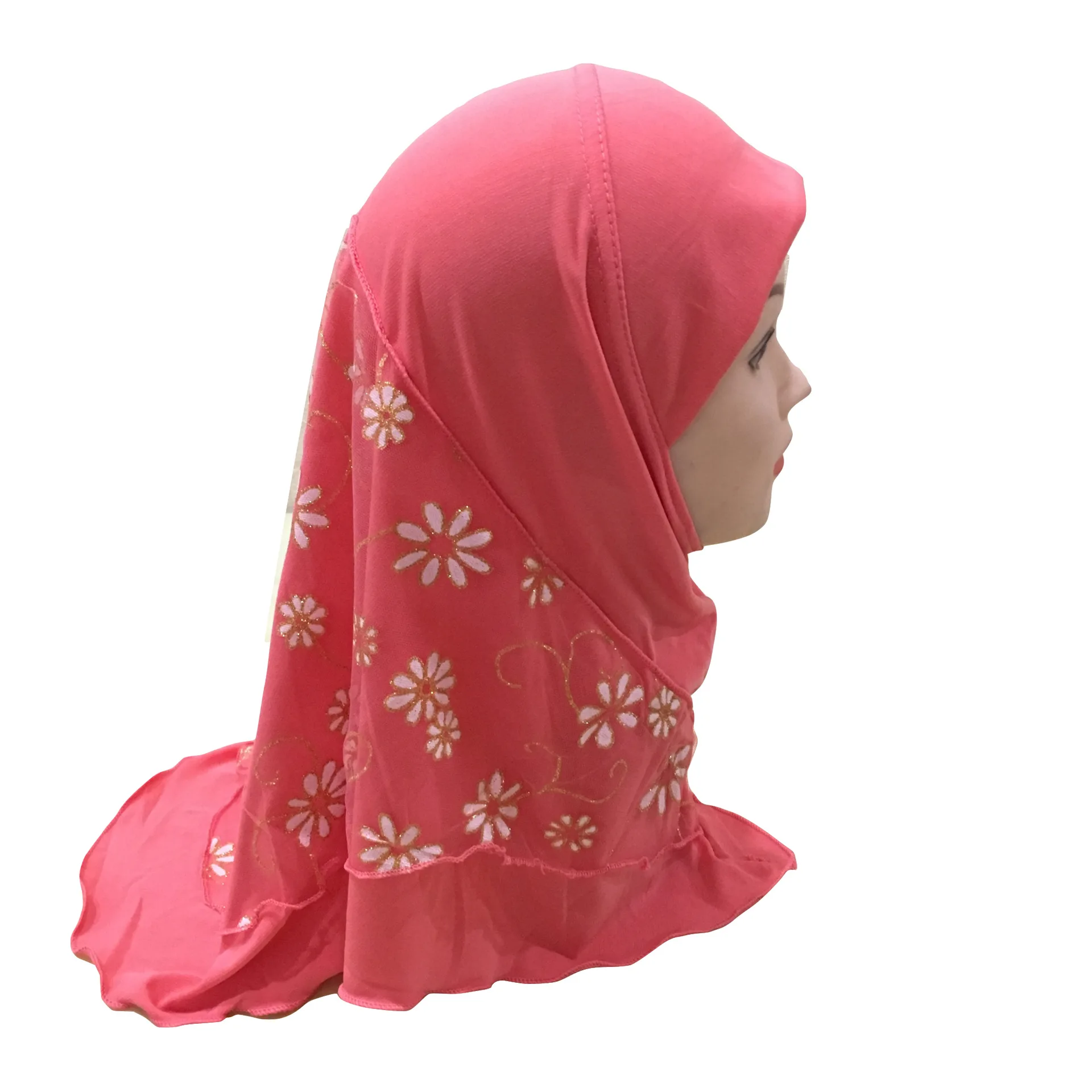 

Little Girl Stitching Mesh Cap Ethnic Headscarf Malay Scarf Headtie