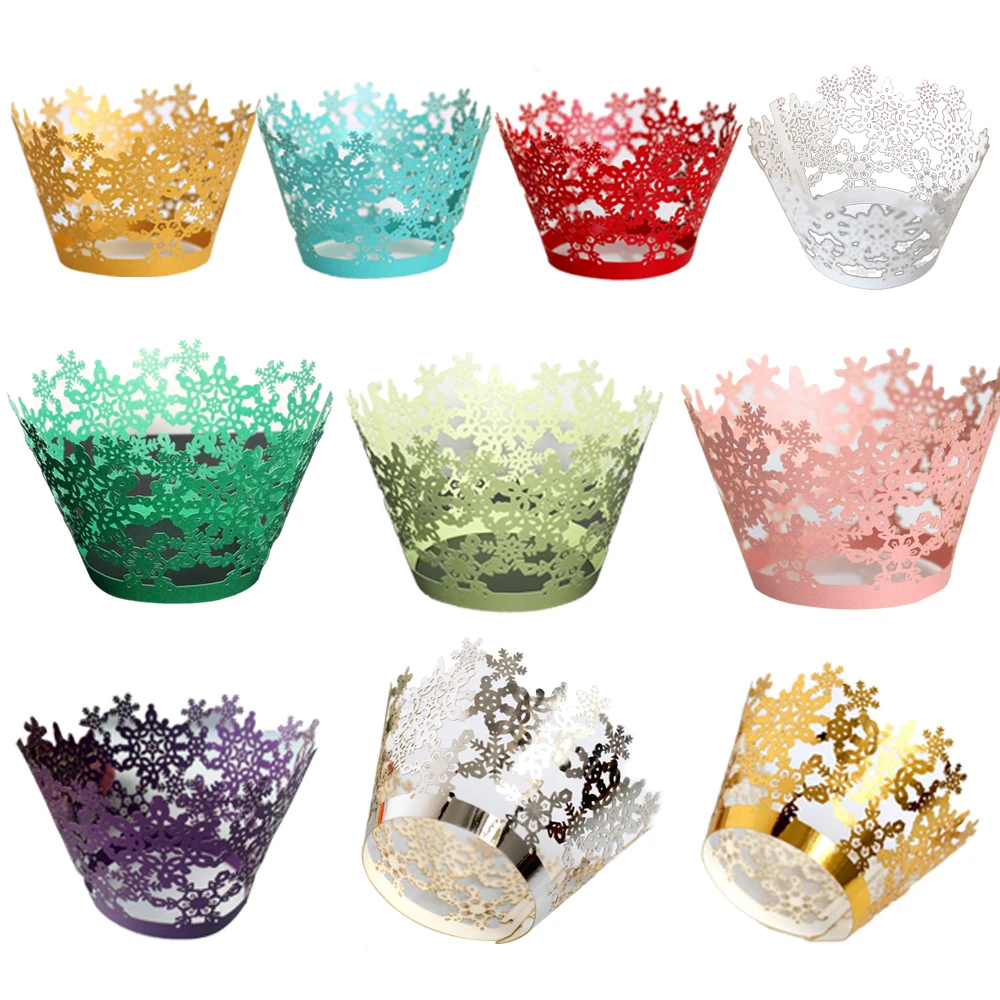 12 шт. наволочки со снежинками кружевная чашка коробка для торта перламутровая