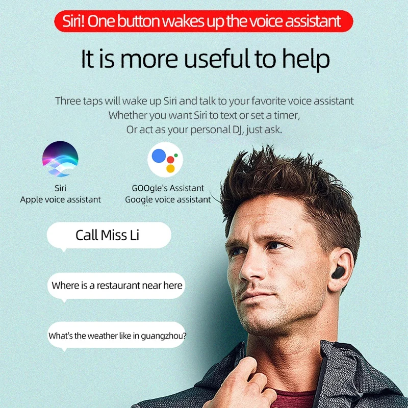 A6S 5.0 TWS Bluetooth Headsets For Xiaomi Airdots Wireless Earbuds Earphone Noise Cancelling Mic for Redmi iPhone Huawei Samsung |