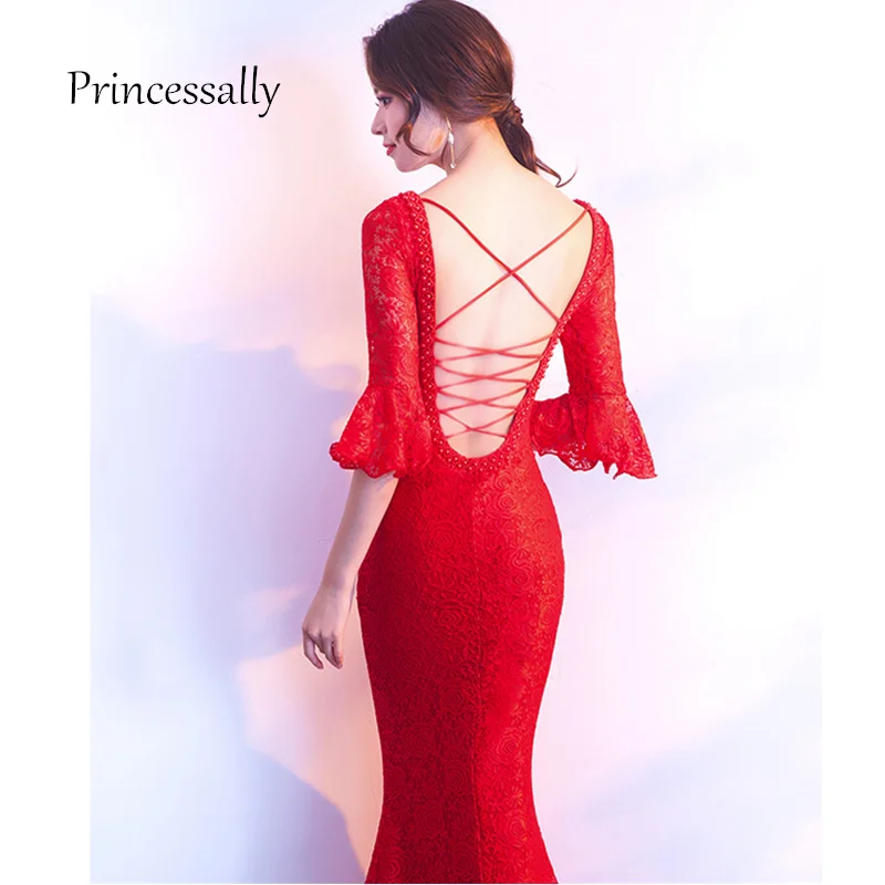 Женское кружевное вечернее платье русалка Длинное Элегантное привлекательное