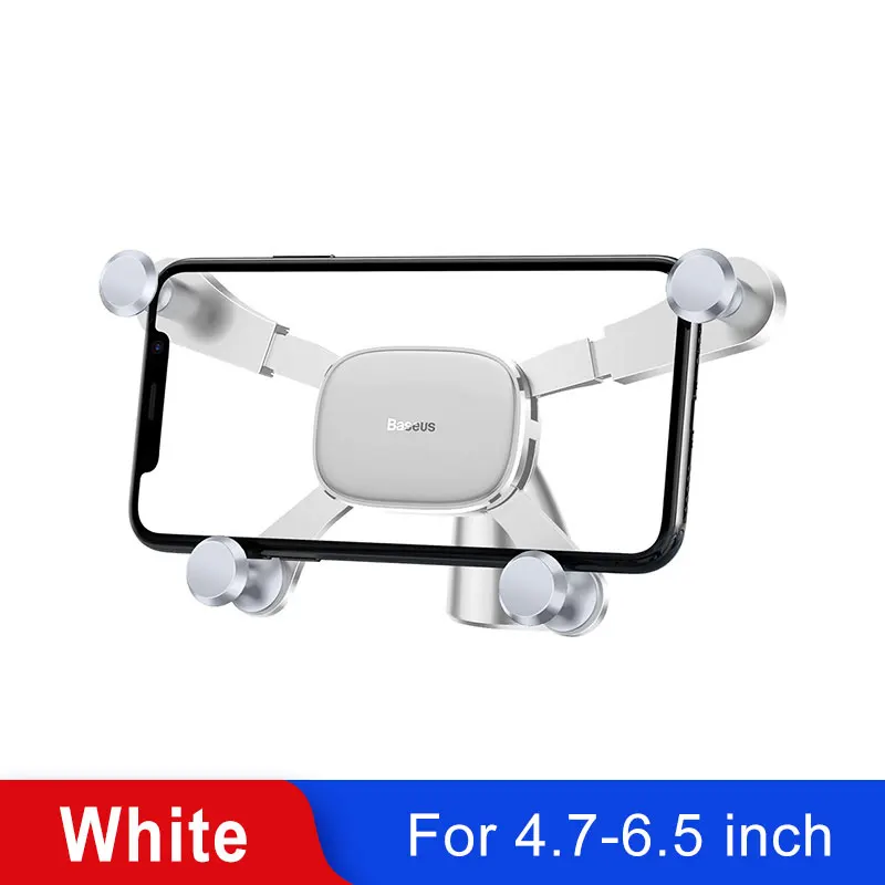 Baseus Car Phone Holder for iPhone Samsung Gravity Mount Holder Stand Dashboard Car Holder for Huawei Xiaomi Mobile Phone Holder - Цвет: WHITE