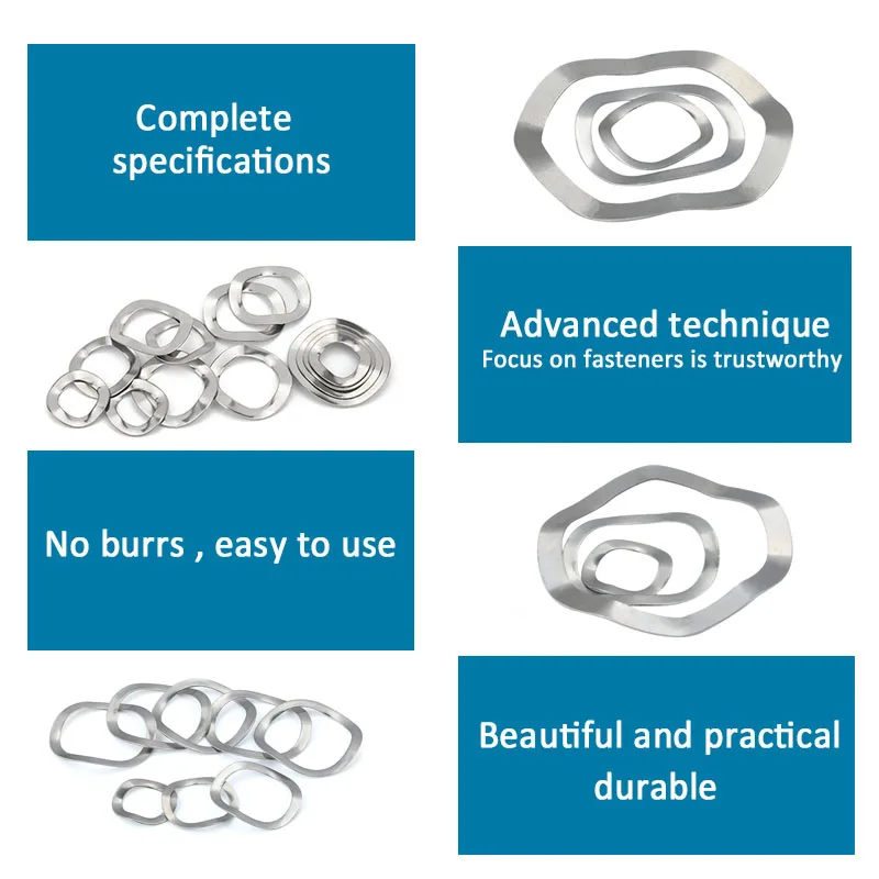 Трехволновые пружинные шайбы 304 из нержавеющей стали A2 волновые дисковые пружины