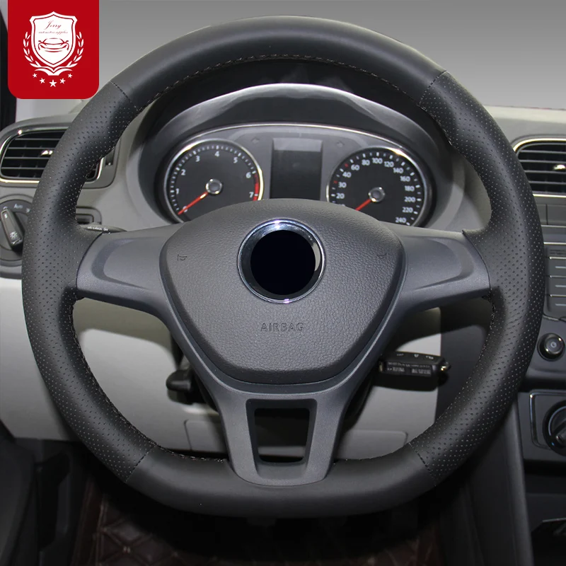 

Нескользящий мягкий дышащий прочный чехол на руль для VW Golf 7 Sagitar PASSAT Lamando polo MAGOTAN Teramont