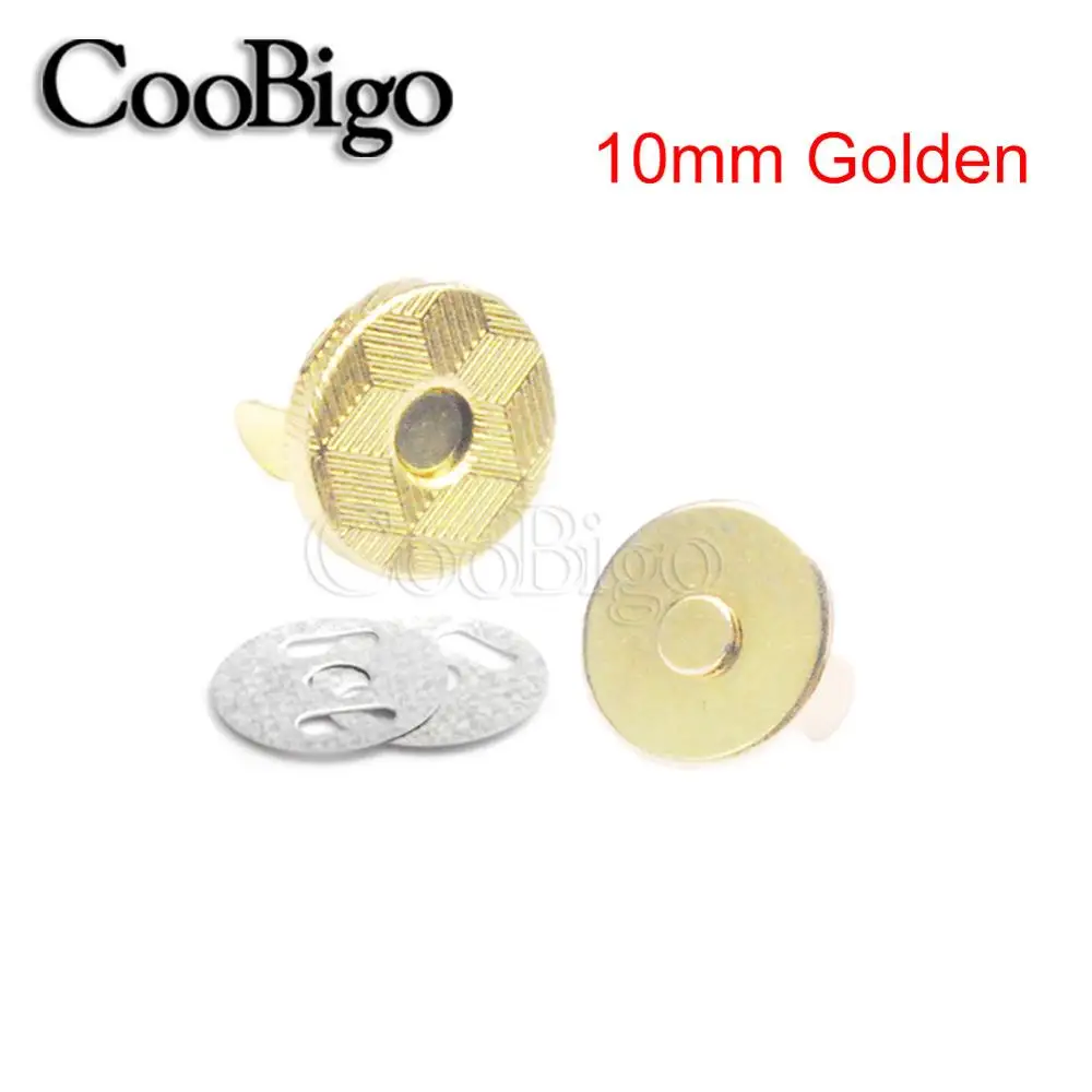 Golden 100 набор металлических магнитных застежек застежки, пуговицы диаметр 10 мм Сумочка Кошелек ремесленные сумки Швейные Кожаные детали аксессуары - Цвет: Golden