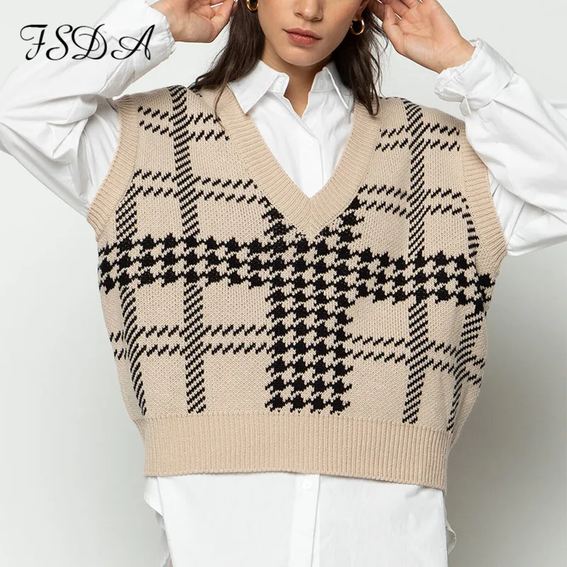 

Женский трикотажный жилет без рукавов, с V-образным вырезом