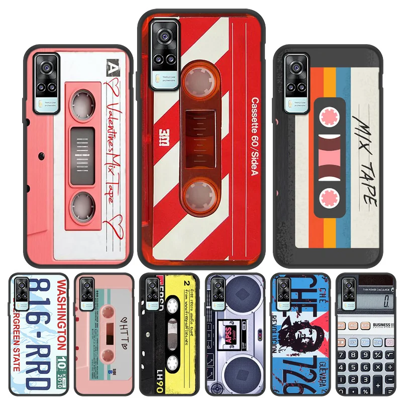 

Cassette Tape Case For Vivo X50 X30 Pro Case Cover Bumper For Vivo X9 X20 X9S Plus X27 Pro X21 Z5X Z6 Silicon Phone Coque Funda
