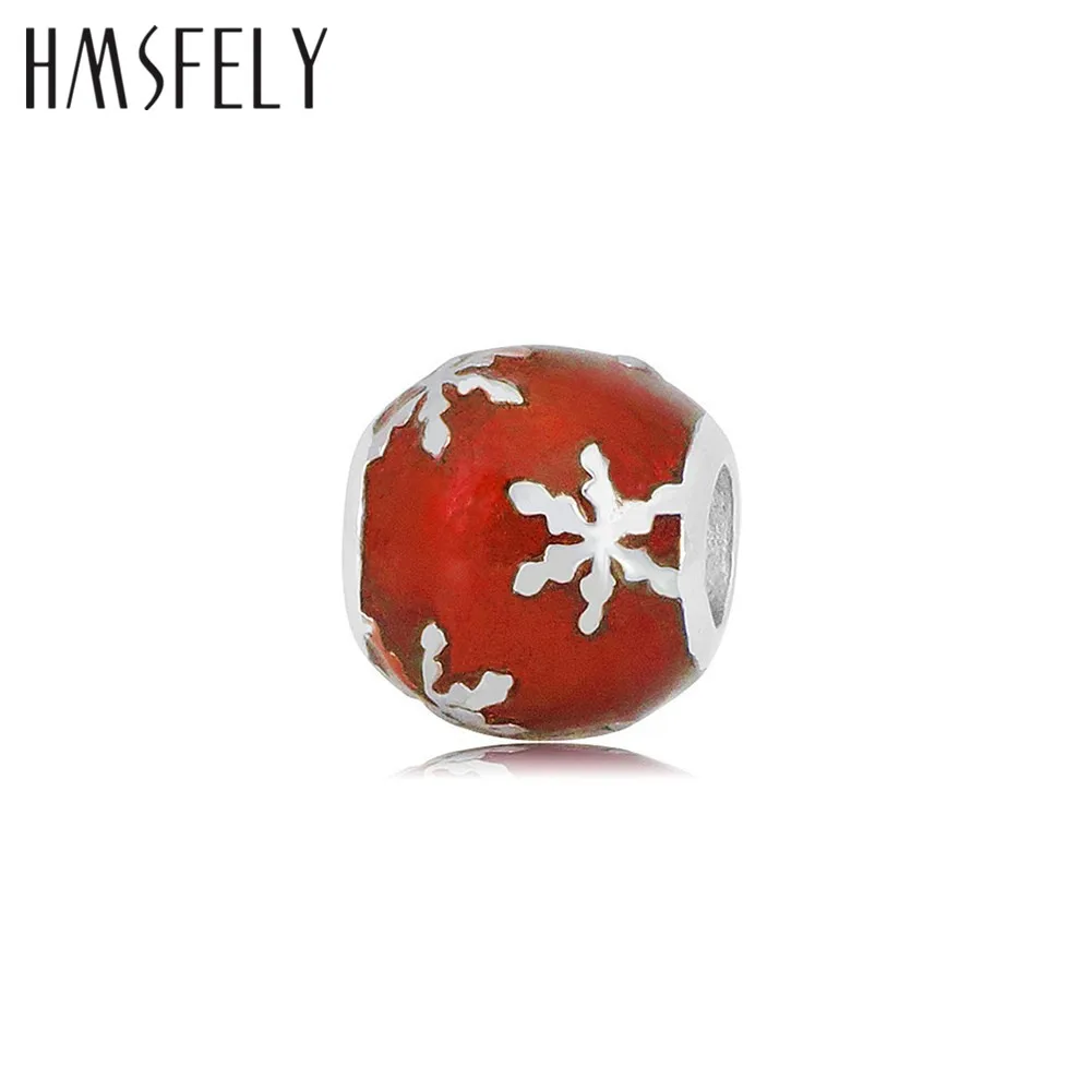 HMSFELY шарм снежинка эмалированные бусины для самостоятельного изготовления