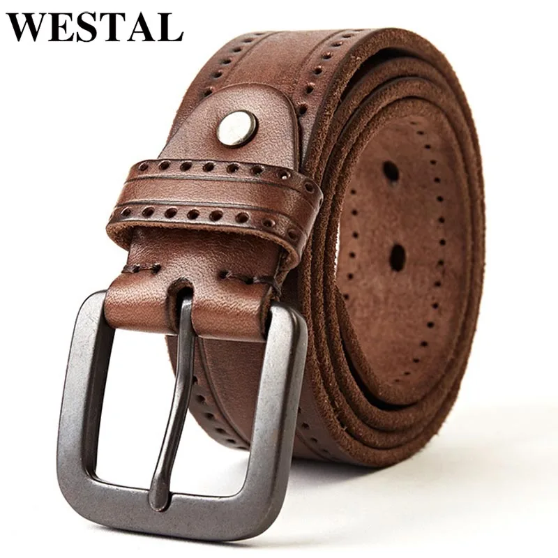 

WESTAL Cow Genuine Leather Luxury Strap Male Belts for Men New Fashion Classice Vintage Pin Buckle Leather Belt Male Belt Men