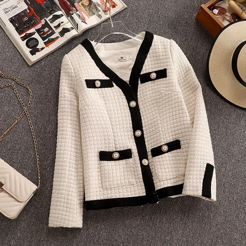 Mozuleva женские твид набор v образный ворот жемчужными пуговицами куртка + Бант шарф