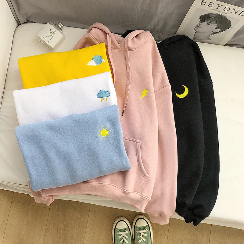 

Autumn trend printing sweater women 2021 new hooded casual style jacket ladies hoodies large size couple wear sweatshirt women