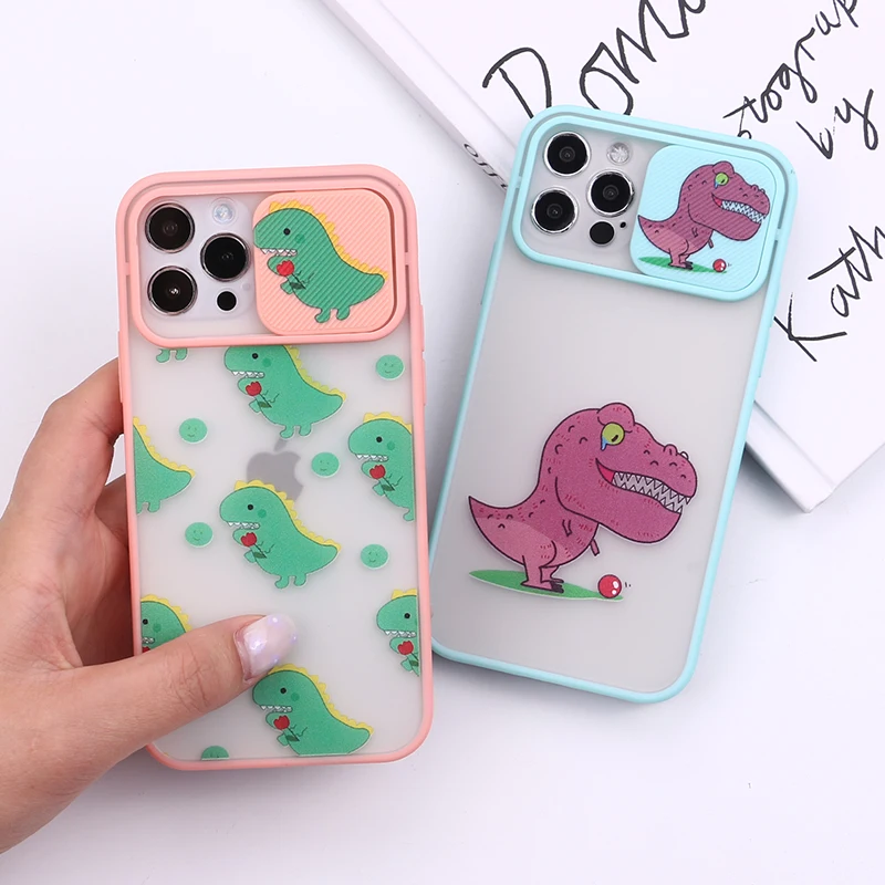 

Cartoons Camera Lens Protection Phone Case For iPhone 11 12 Pro Max Mini XS XR X 7 8P Matte Candy Color Smartphone Cover Coque