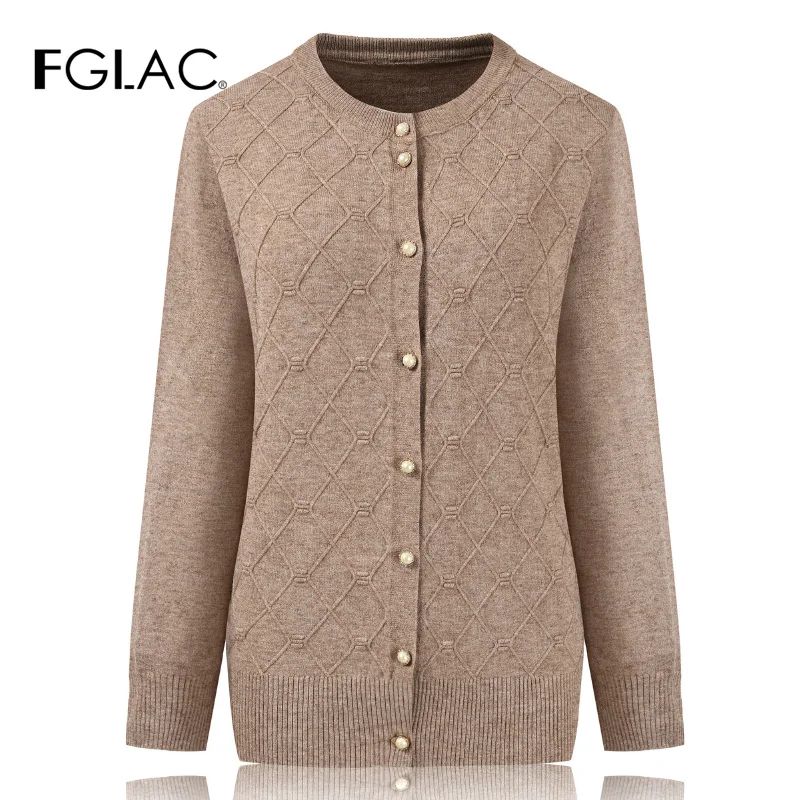 Новинка 2019 осенне-зимний свитер для мам среднего возраста модный однобортный